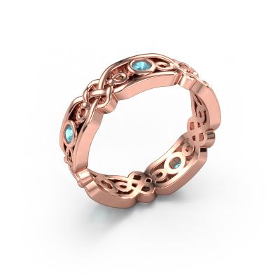 Wedding ring Rosa 585 rose gold blue topaz ±0.20x0.08 in