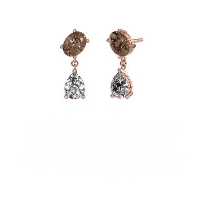 Earrings Toi et Moi OVL-PER 585 rose gold brown diamond 4.20 crt