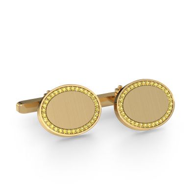 Cufflinks Richano 585 gold yellow sapphire 1.2 mm