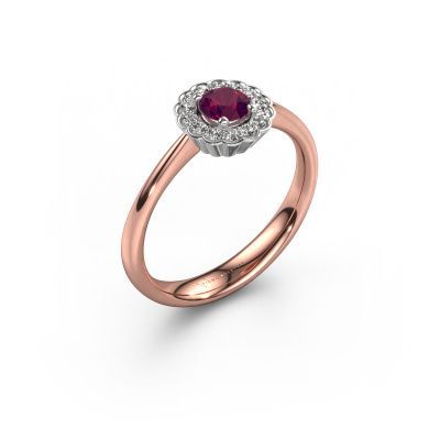 Verlovingsring Debi 585 rosé goud rhodoliet 4.2 mm