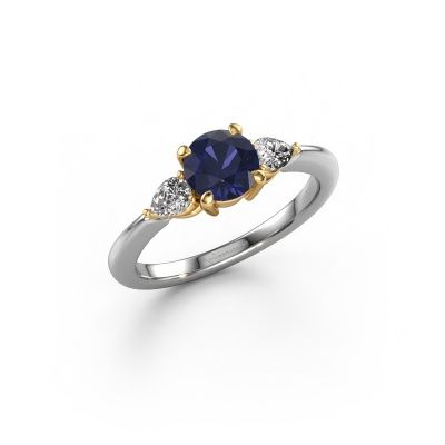 Engagement ring Chanou RND 585 white gold sapphire 6 mm
