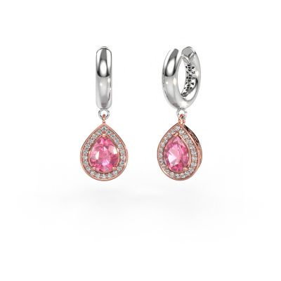 Pendants d'oreilles Barbar 1 585 or rose saphir rose 7x5 mm