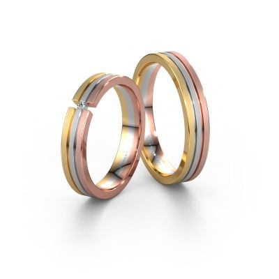 Eheringe set WH0402LM14AM ±4x1.7 mm 14 Karat Weißgold Diamant 0.012 crt