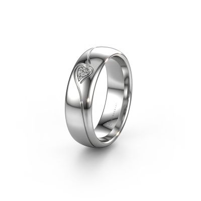 Trouwring WH0168L36AP 585 witgoud diamant ±6x1.7 mm