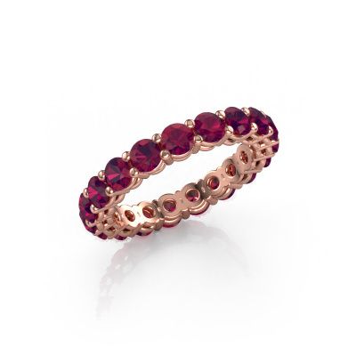 Stackable ring Michelle full 3.4 585 rose gold rhodolite 3.4 mm