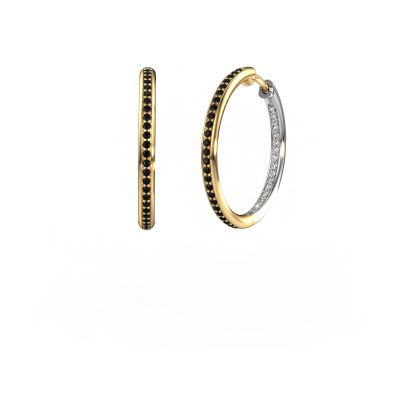 Creole Sina 20mm 585 Gold Schwarz Diamant 0.601 crt