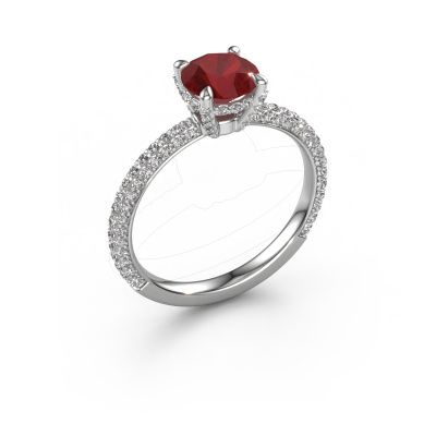 Engagement ring Saskia rnd 2 950 platinum ruby 7 mm