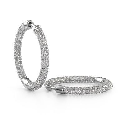 Creole Hope 20mm 585 Weißgold Zirkonia 1 mm