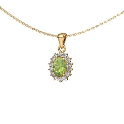 Pendant Margien 585 gold peridot 7x5 mm