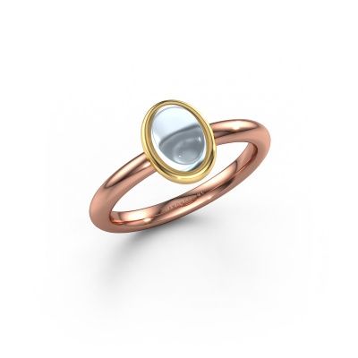 Ring Blossom OVL 2 585 rosé goud aquamarijn 7x5 mm