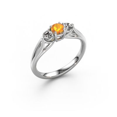 Bague de fiançailles Amie RND 950 platine citrine 4.2 mm