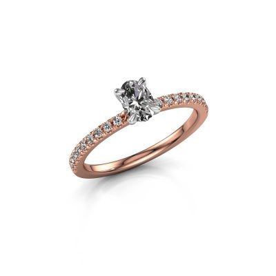Engagement ring Crystal OVL 2 585 rose gold lab-grown diamond 0.58 crt