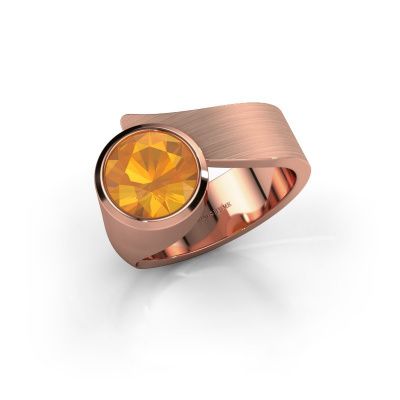 Ring Nakia 585 rosé goud citrien 8 mm