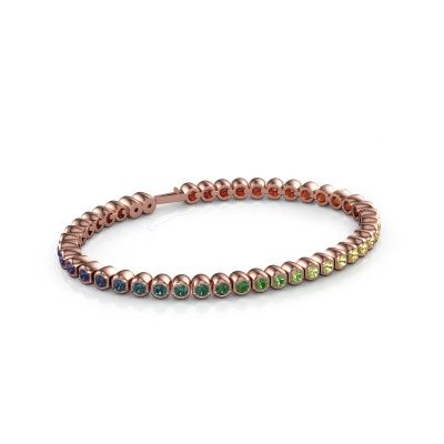 Tennis bracelet Bianca 3 mm rainbow 585 rose gold Rainbow sapphire 1 3 mm