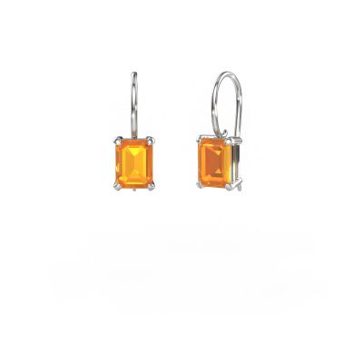 Pendants d'oreilles Cleo EME 585 or blanc citrine 8x6 mm