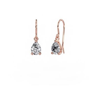 Pendants d'oreilles Laurie PER 1 585 or rose zircone 8x6 mm