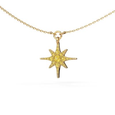 Necklace Star 585 gold yellow sapphire 3 mm