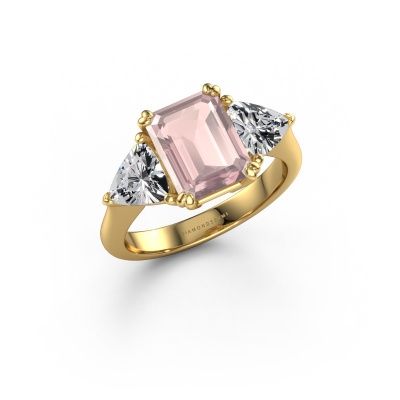 Engagement ring Paula 585 gold morganite champagne 9x7 mm