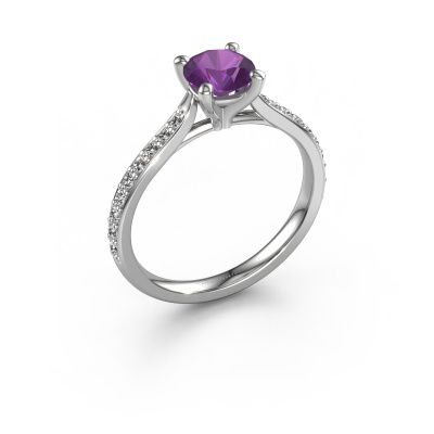 Engagement ring Mignon rnd 2 950 platinum amethyst 6 mm
