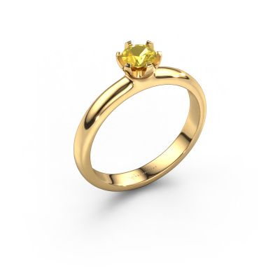 Engagement ring Lorretta 585 gold yellow sapphire 4.7 mm