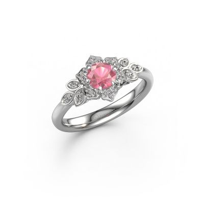 Engagement ring Tatjana 585 white gold tourmaline pink 5 mm