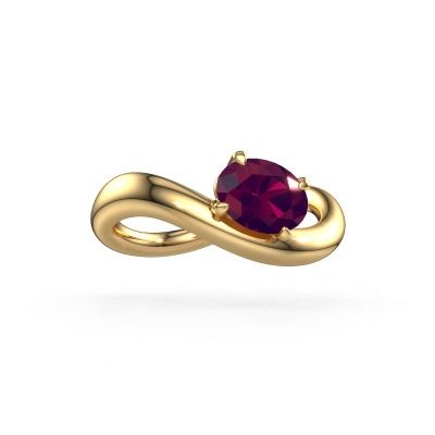 Bague de fiançailles Chloe OVL 585 or jaune rhodolite 7,5x5,5 mm