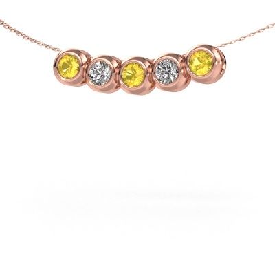 Kette Kim 5 585 Roségold Gelb Saphir 4 mm