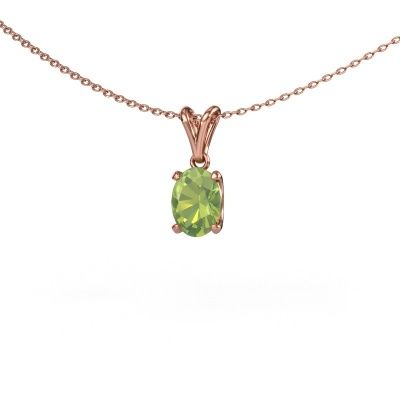 Hanger Sam OVL 585 rosé goud peridoot 8x6 mm