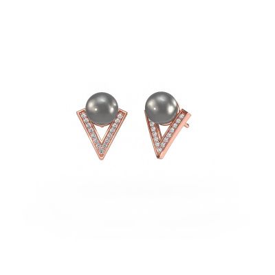 Earrings Faith 585 rose gold grey pearl 7 mm