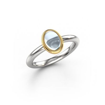 Ring Blossom OVL 2 585 white gold aquamarine 7x5 mm