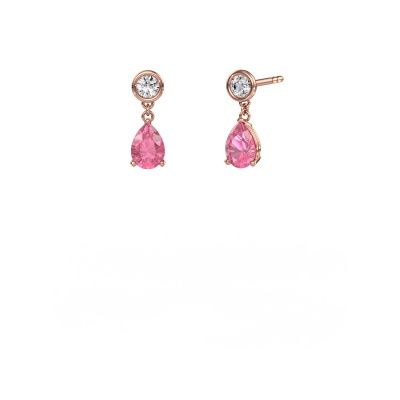 Pendants d'oreilles Lacey PER 585 or rose saphir rose 7x5 mm