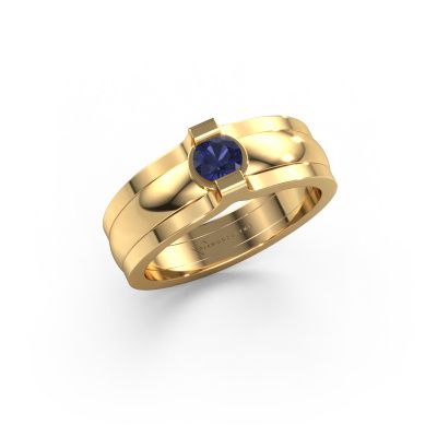 Ring Jade 585 gold sapphire 4 mm