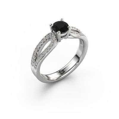 Engagement ring Antonia rnd 2 950 platinum black diamond 0.83 crt