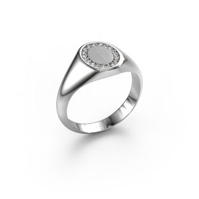 Pinky ring Floris Oval 1 585 white gold lab grown diamond 0.143 crt