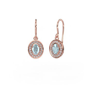 Drop earrings Layne 1 585 rose gold aquamarine 6.5x4.5 mm