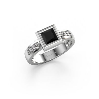 Ring Charlotte Square 585 white gold black diamond 0.90 crt