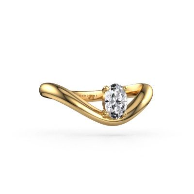 Engagement ring Femke OVL 585 gold lab grown diamond 0.40 crt