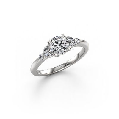 Bague de fiançailles Megan RND 585 or blanc diamant 0.85 crt