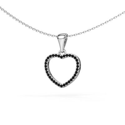 Pendant Heart 6 950 platinum black diamond 0.204 crt