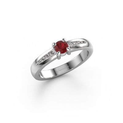 Engagement ring Zohra 950 platinum ruby 4 mm