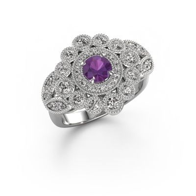 Ring Elia 585 Weißgold Amethyst 5 mm