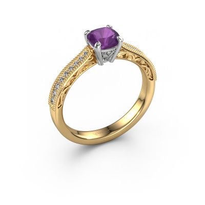 Aanzoeksring Shonta CUS 585 goud amethist 5.5 mm