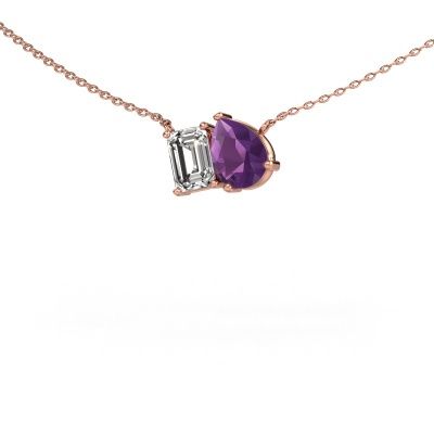 Anhänger Toi et Moi PER EME 585 Roségold Amethyst 8x6 mm