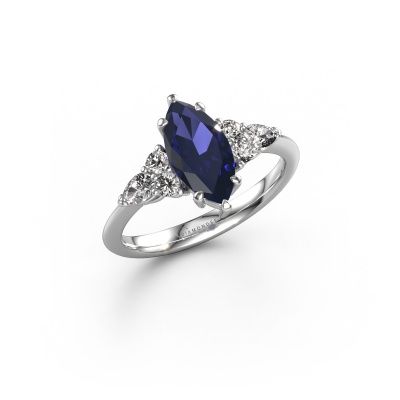 Engagement ring Melani MRQ 950 platinum sapphire 11x5.5 mm