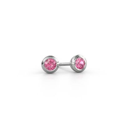 Stud earrings Shemika 950 platinum pink sapphire 4 mm