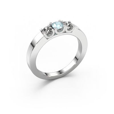 Ring Selina 1 950 platinum aquamarine 3.7 mm