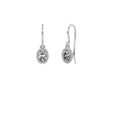 Drop earrings Seline ovl 585 white gold lab grown diamond 1.16 crt