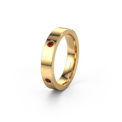 Wedding ring WH0104L14BP 585 gold garnet 2.2 mm ±4x2 mm