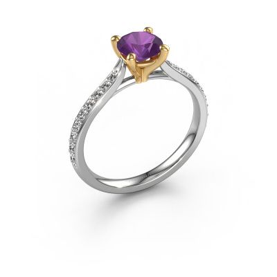 Verlobungsring Mignon rnd 2 585 Weißgold Amethyst 6 mm