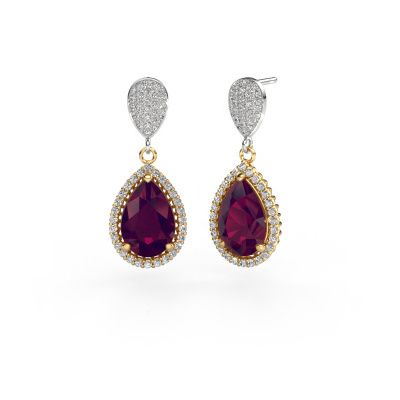 Pendants d'oreilles Tilly per 2 585 or jaune rhodolite 12x8 mm